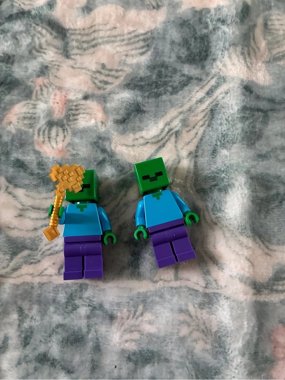 Green-Head Figure with Teal Torso & Purple Legs
